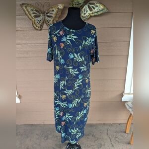 LuLaRoe Floral Navy Dress